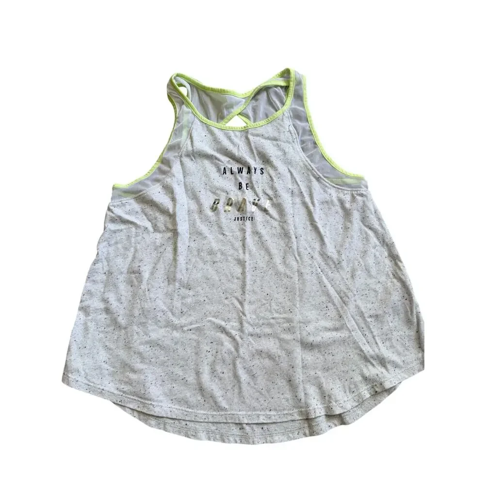 Justice Girls Size 12 Active 'Always Be Brave' Speckled Tank